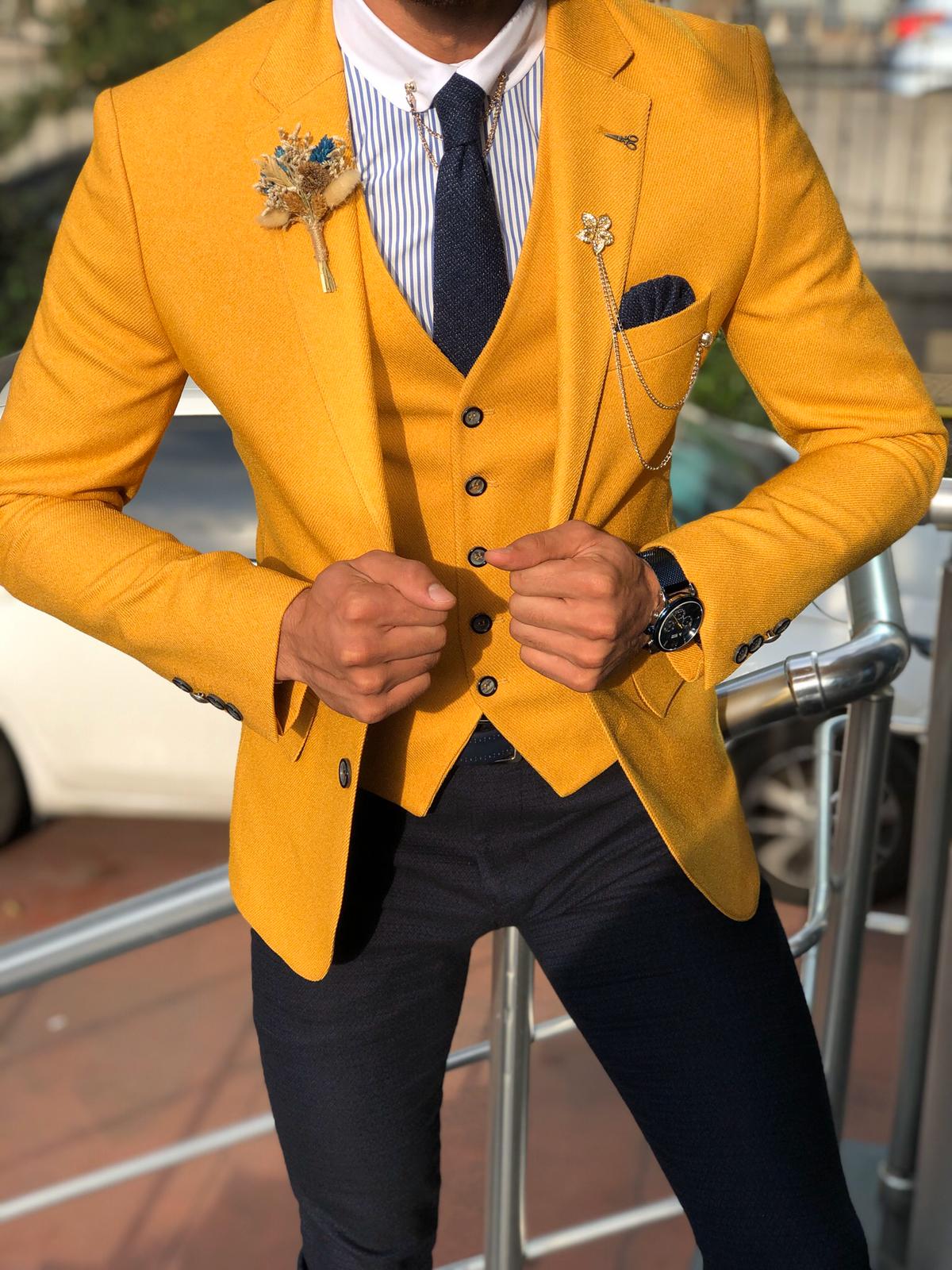 Multi Slim-Fit Suit Vest Mustard-baagr.myshopify.com-suit-BOJONI