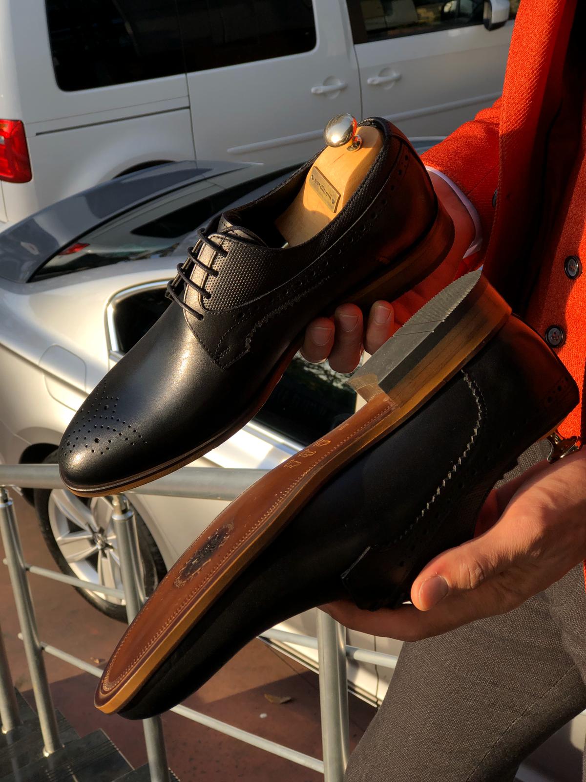 Sardinelli Laced Classic Leather Shoes Black-baagr.myshopify.com-shoes2-BOJONI