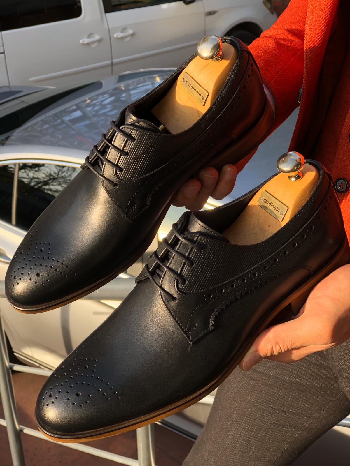 Sardinelli Laced Classic Leather Shoes Black-baagr.myshopify.com-shoes2-BOJONI