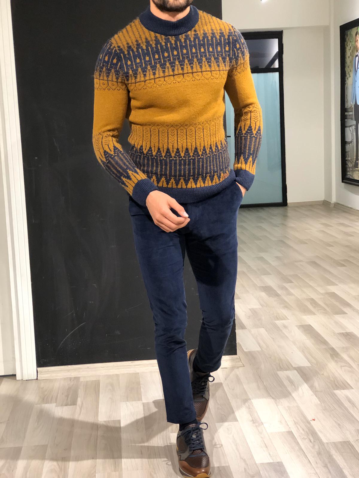 Tommy Slim-Fit Wool Half Turtleneck Knitwear Tabacco-baagr.myshopify.com-sweatshirts-BOJONI
