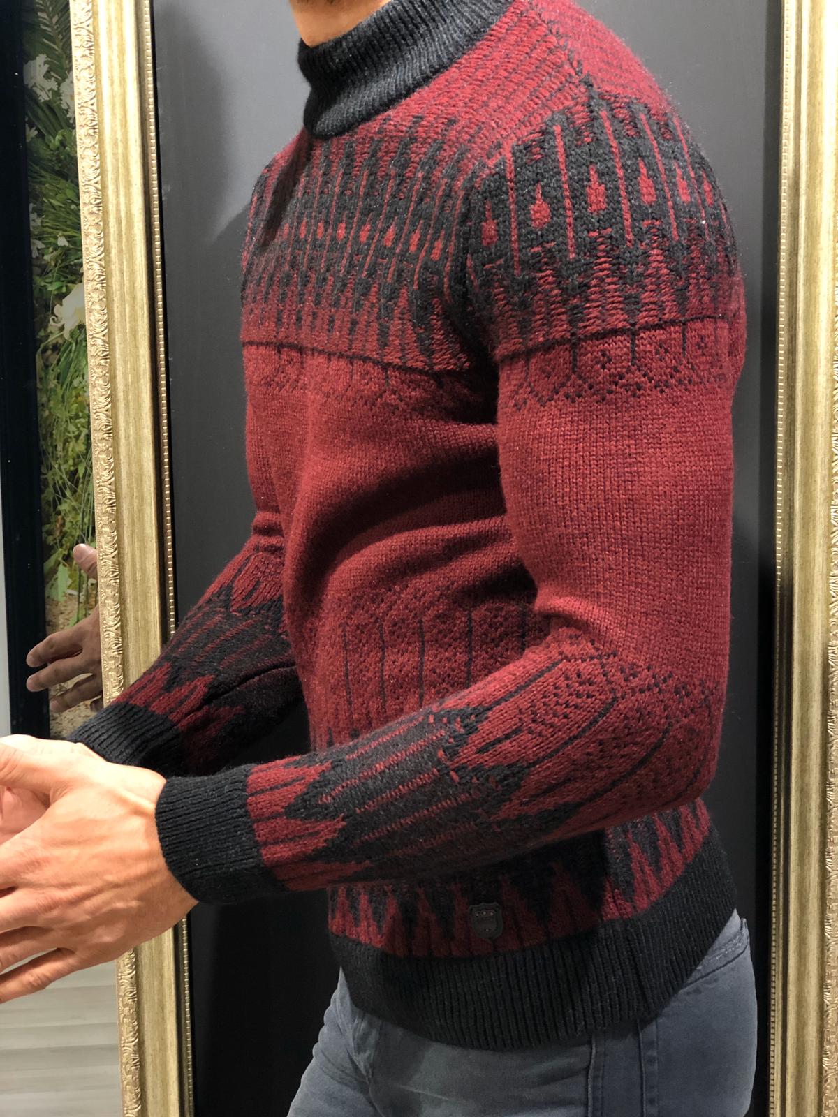 Tommy Slim-Fit Wool Half Turtleneck Knitwear Red-baagr.myshopify.com-sweatshirts-BOJONI