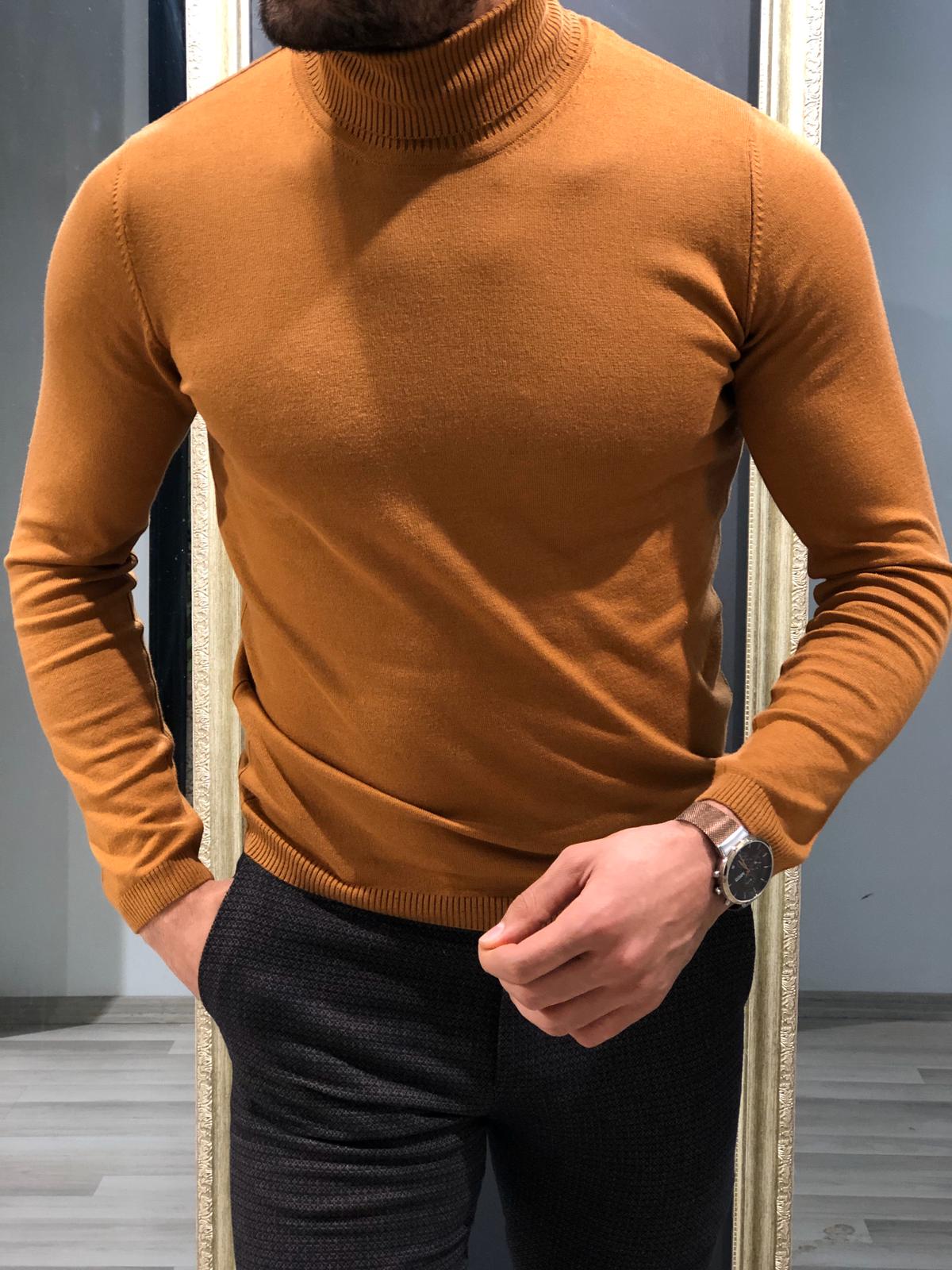 Rimini Slim-Fit Turtleneck Knitwear Camel-baagr.myshopify.com-sweatshirts-BOJONI