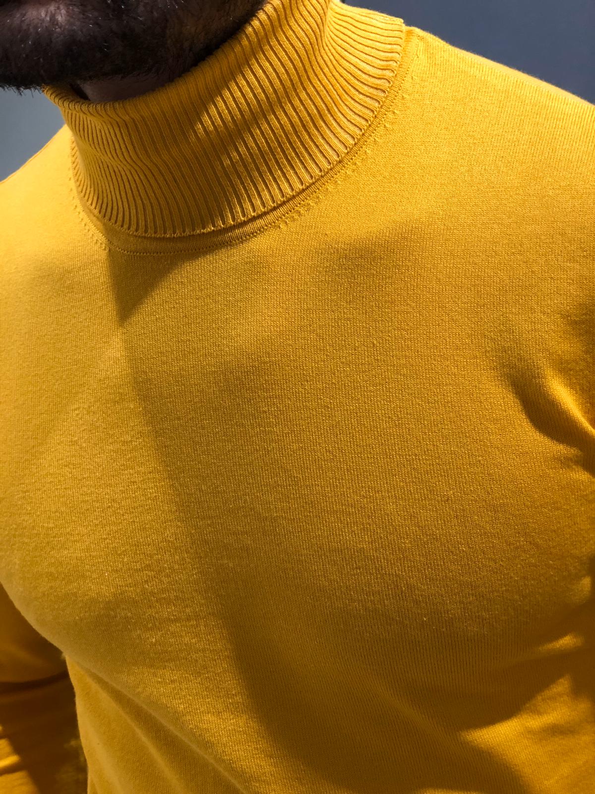 Rimini Slim-Fit Turtleneck Knitwear Yellow-baagr.myshopify.com-sweatshirts-BOJONI