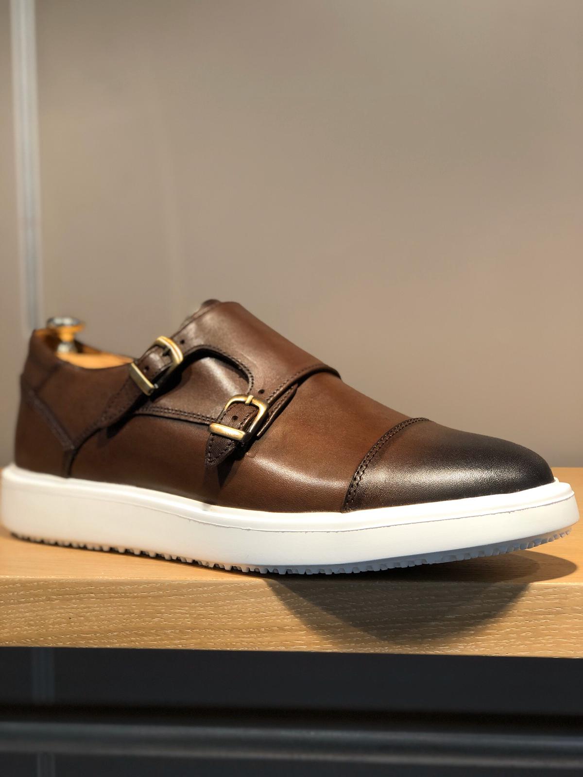 Sardinelli Eva Sole Double Buckle Monk Shoes Brown-baagr.myshopify.com-shoes2-BOJONI