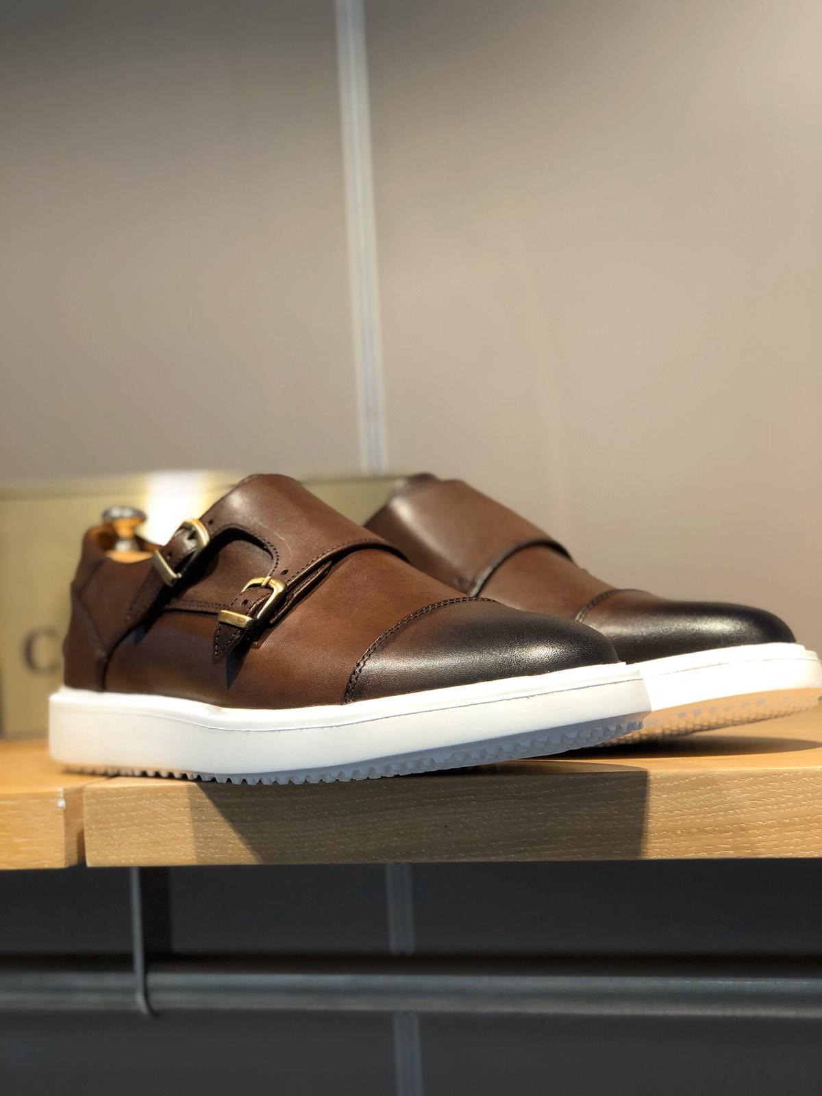 Sardinelli Eva Sole Double Buckle Monk Shoes Brown-baagr.myshopify.com-shoes2-BOJONI