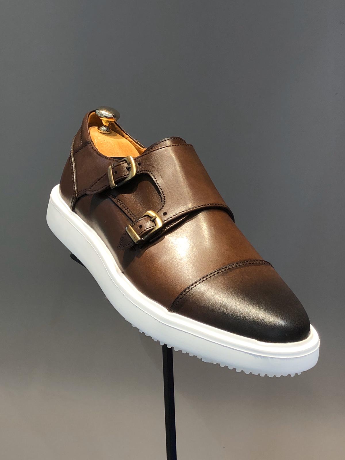 Sardinelli Eva Sole Double Buckle Monk Shoes Brown-baagr.myshopify.com-shoes2-BOJONI