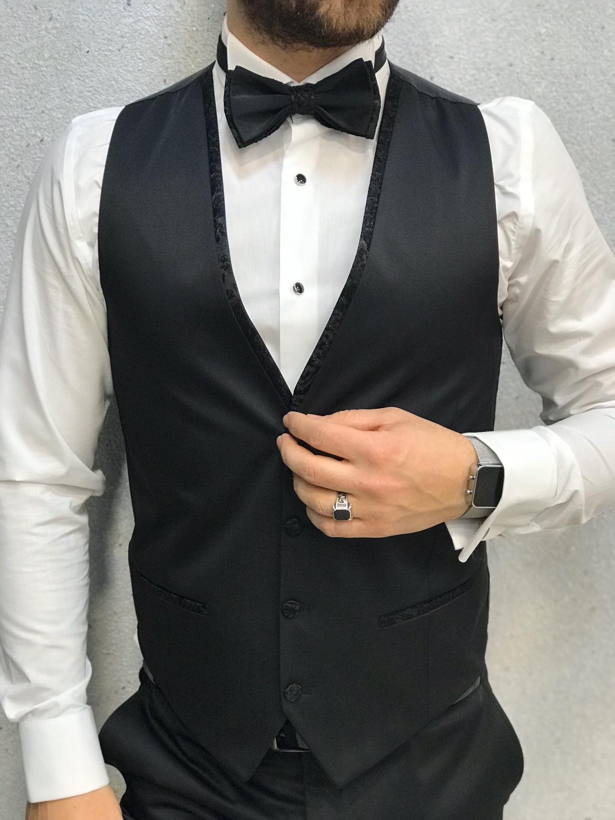 Zerno Floral Slim Fit Black Tuxedo-baagr.myshopify.com-1-BOJONI