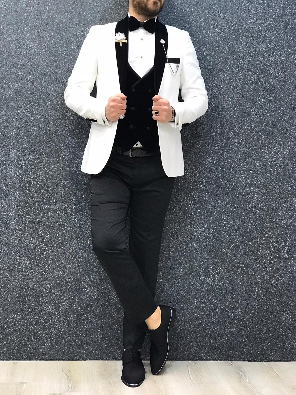 Zerno Velvet Slim Fit White Tuxedo-baagr.myshopify.com-1-BOJONI