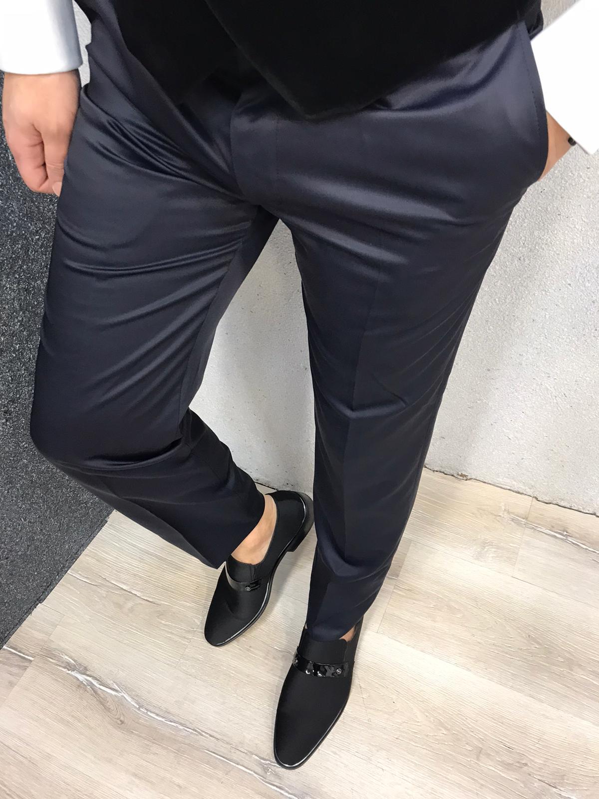 Zerno Velvet Slim Fit Navy Blue Tuxedo-baagr.myshopify.com-1-BOJONI