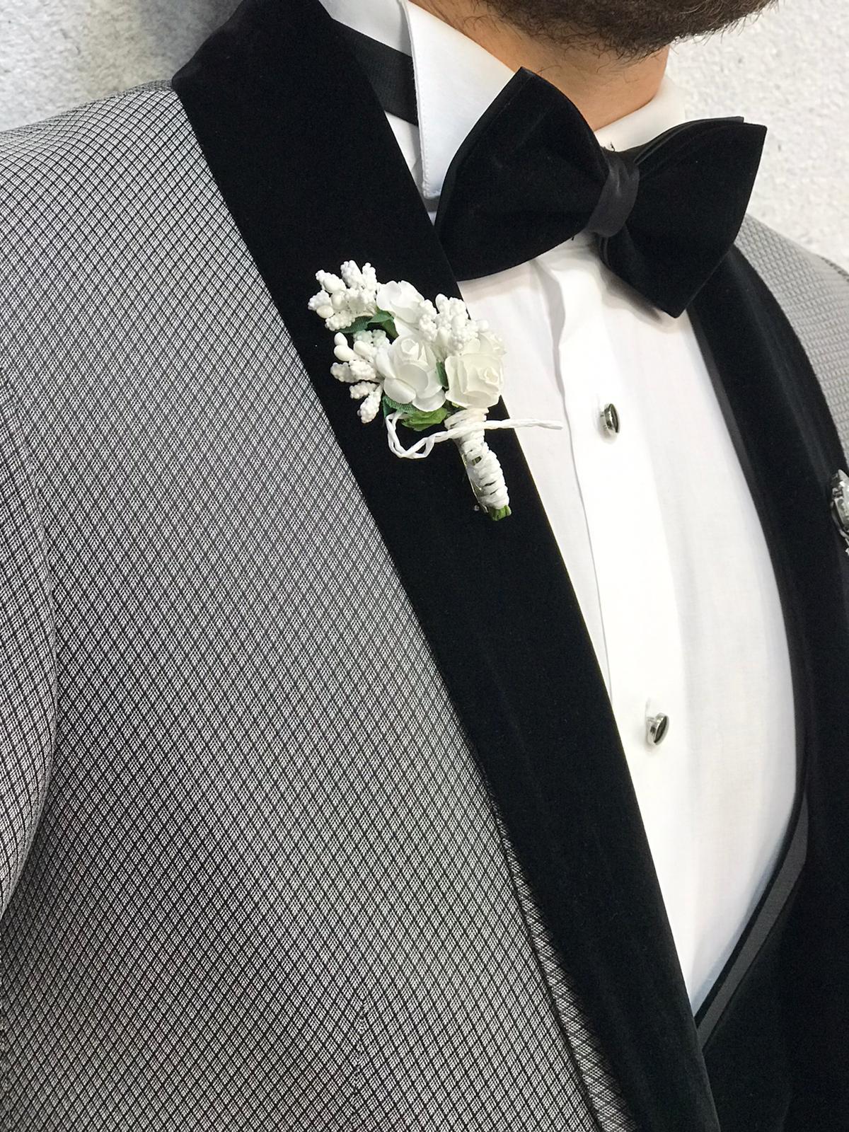 Zerno Velvet Slim Fit Gray Tuxedo-baagr.myshopify.com-1-BOJONI