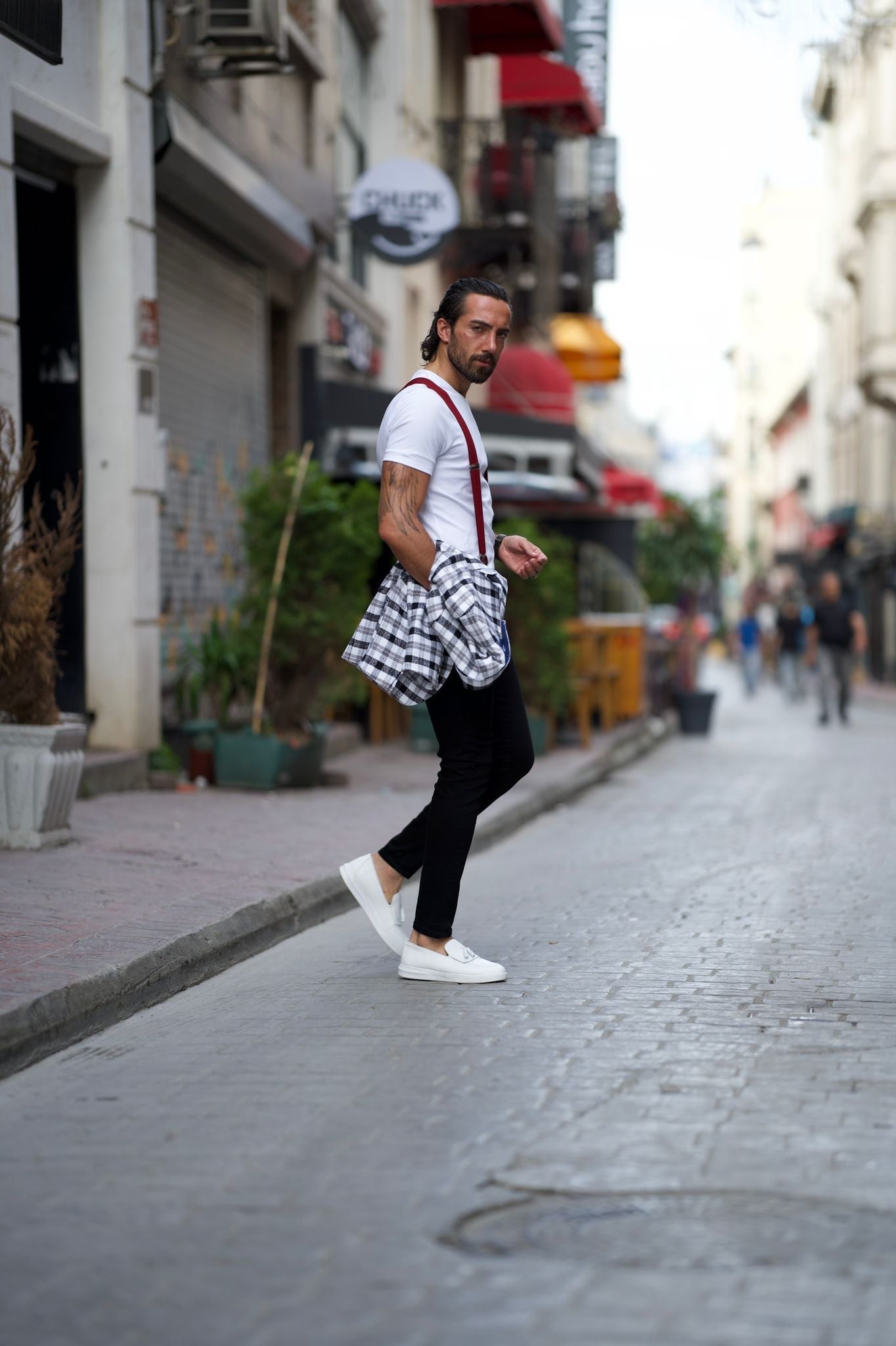 Bojoni Uluwatu Slim Fit Crew Neck White Tees