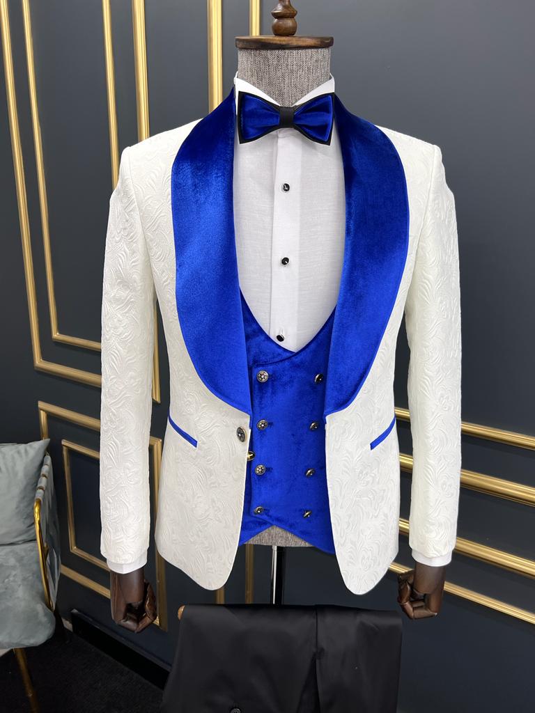 Rick Slim Fit Custom Design White Tuxedo