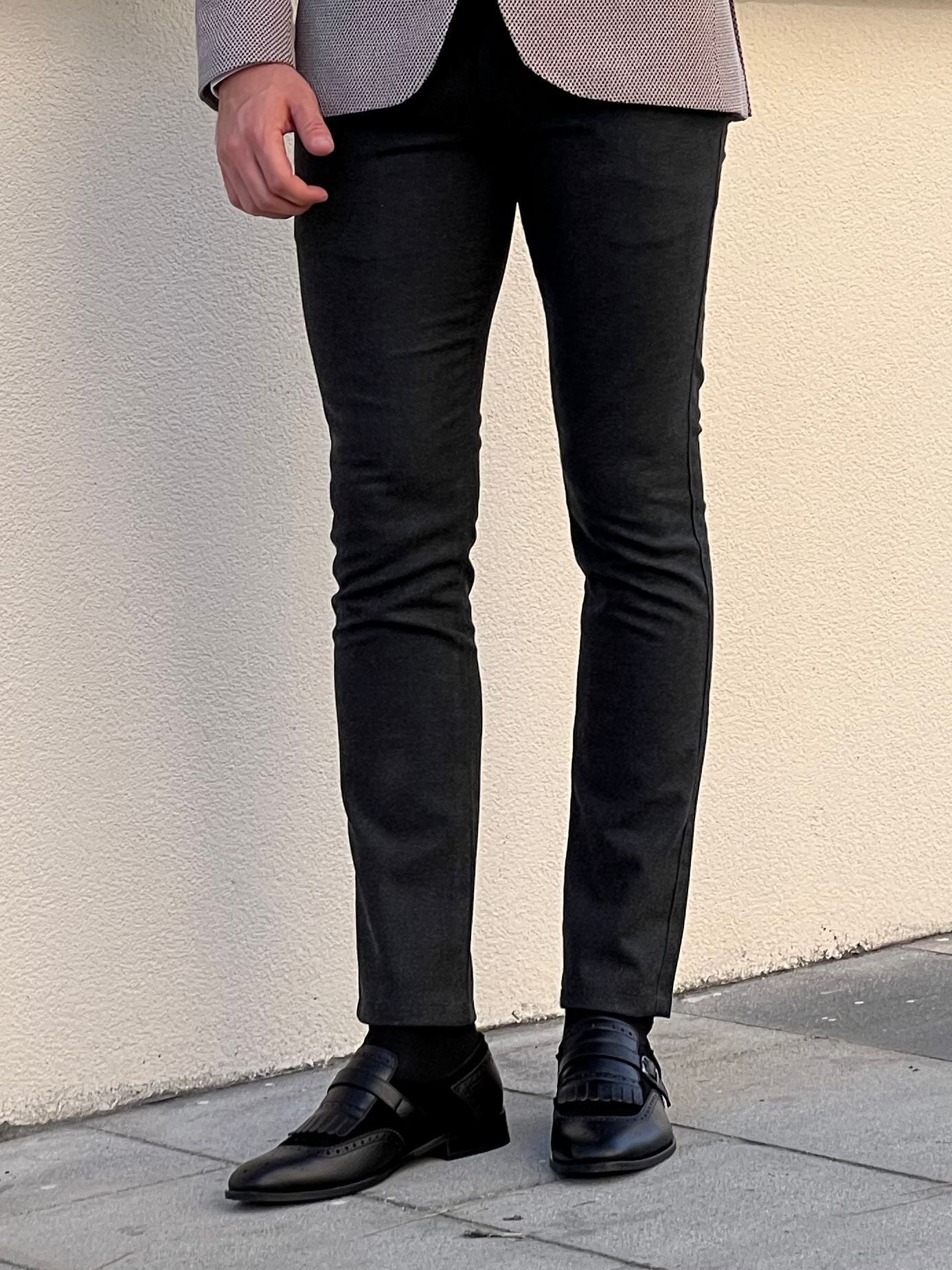 Bojoni Astoria Slim Fit High Quality Gray Patterned Anthracite Pants