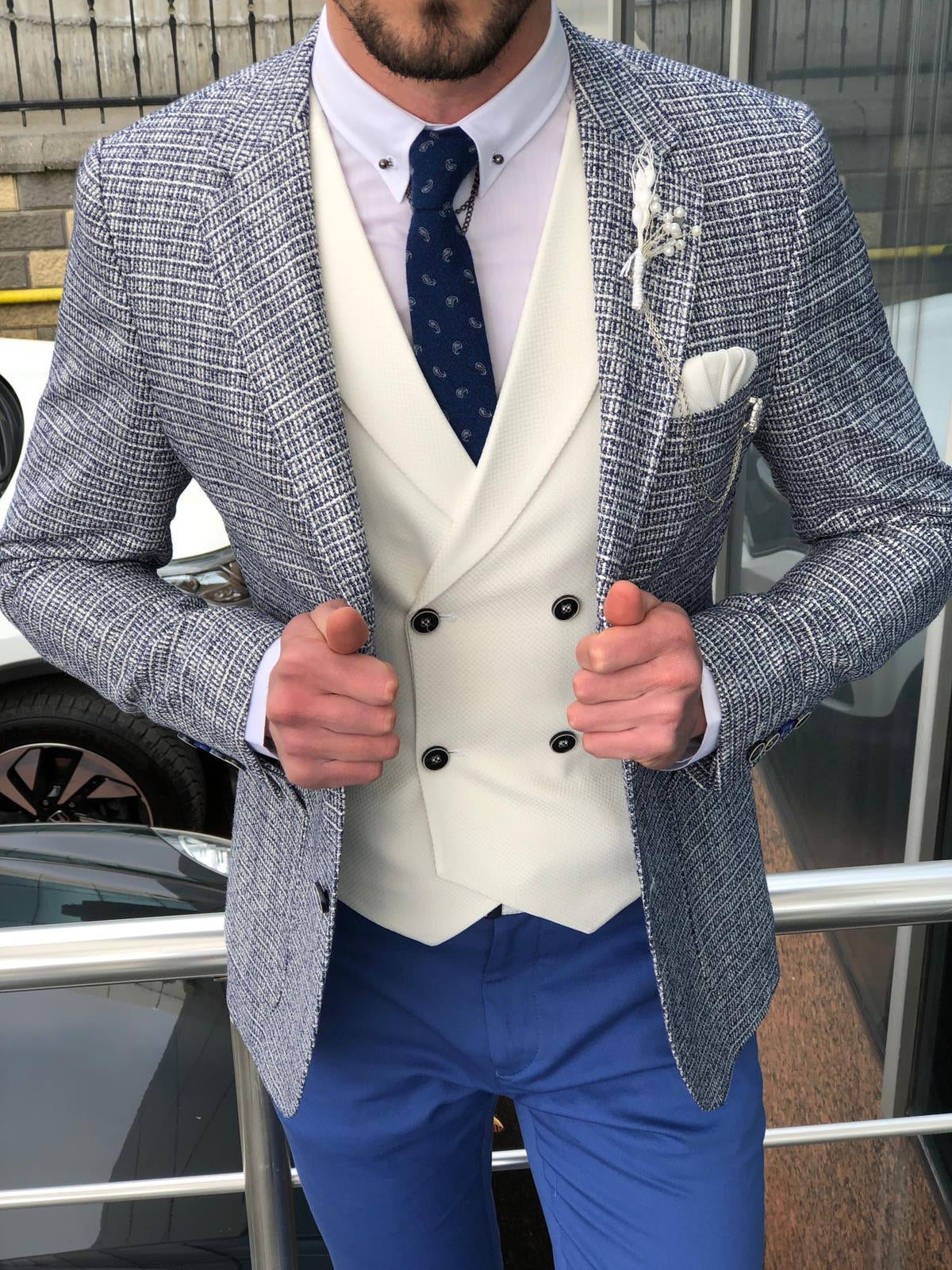 Slim-Fit Suit Vest Gray-baagr.myshopify.com-suit-BOJONI