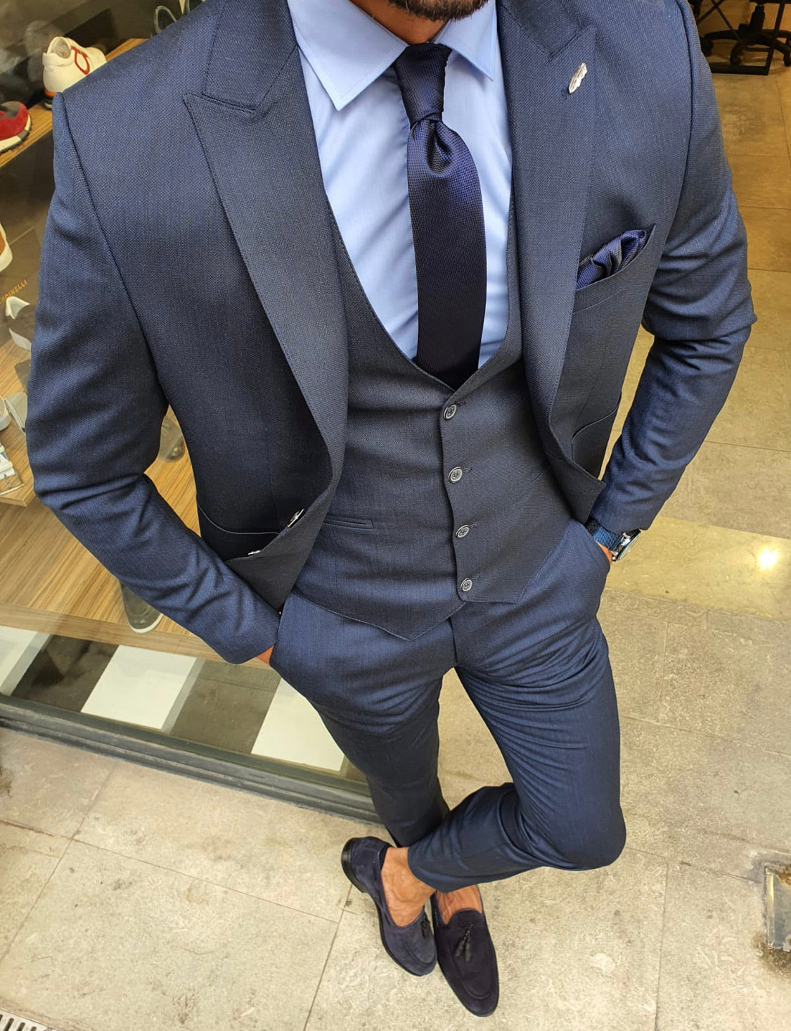 Reno Navy Blue Slim Fit Suit-baagr.myshopify.com-suit-BOJONI