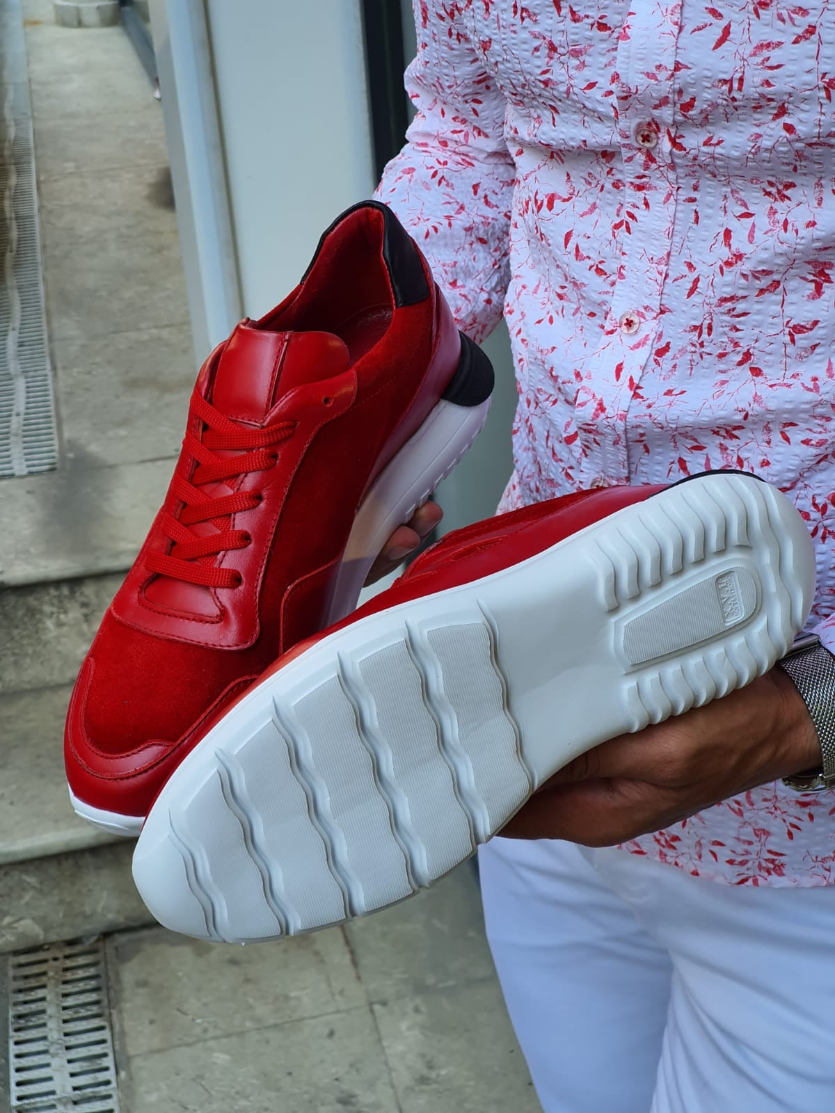 Henderson Red Mid-Top Sneakers-baagr.myshopify.com-shoes2-BOJONI