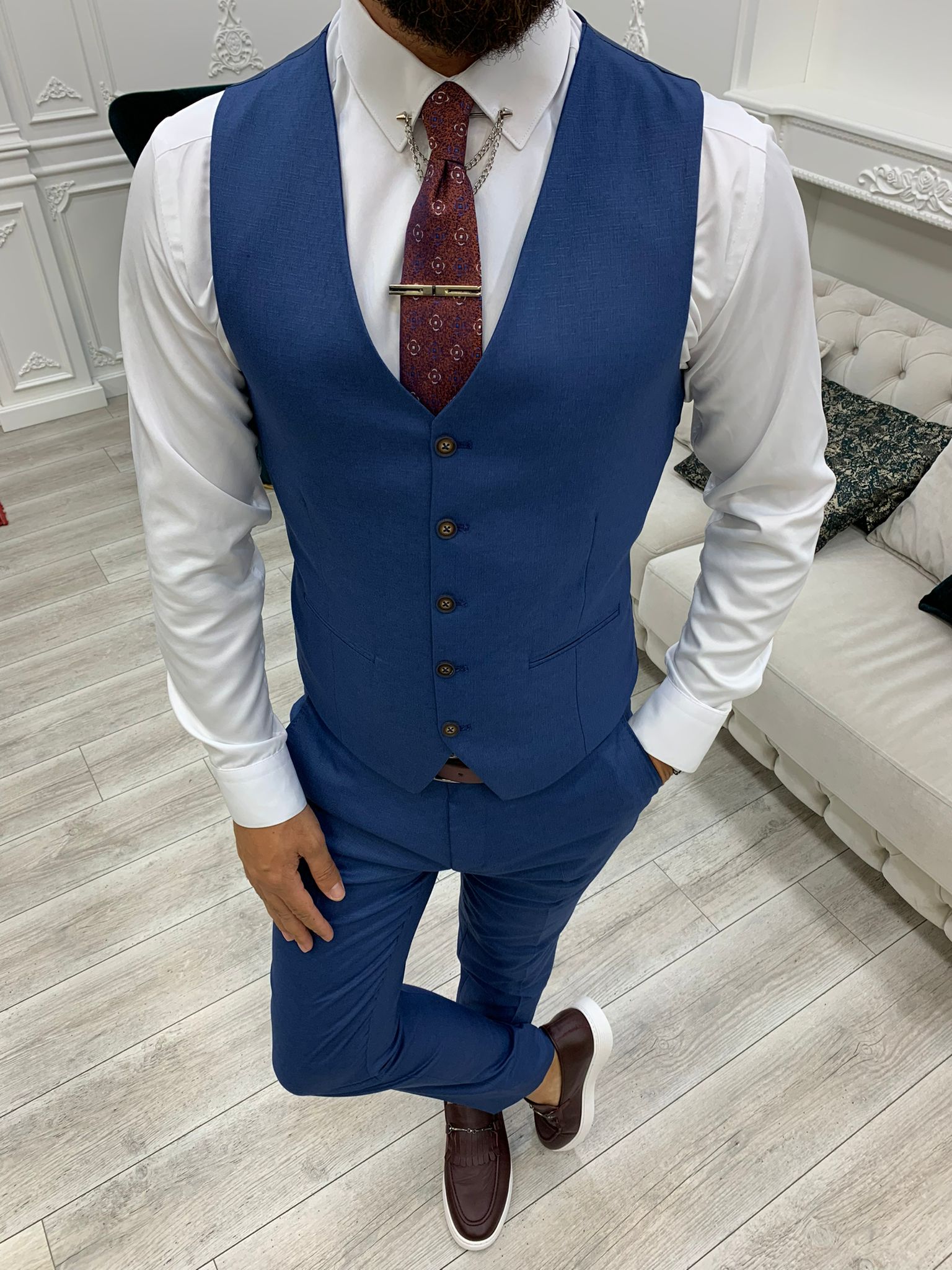 Argeli Blue Plaid Slim Fit Suit-baagr.myshopify.com-1-BOJONI