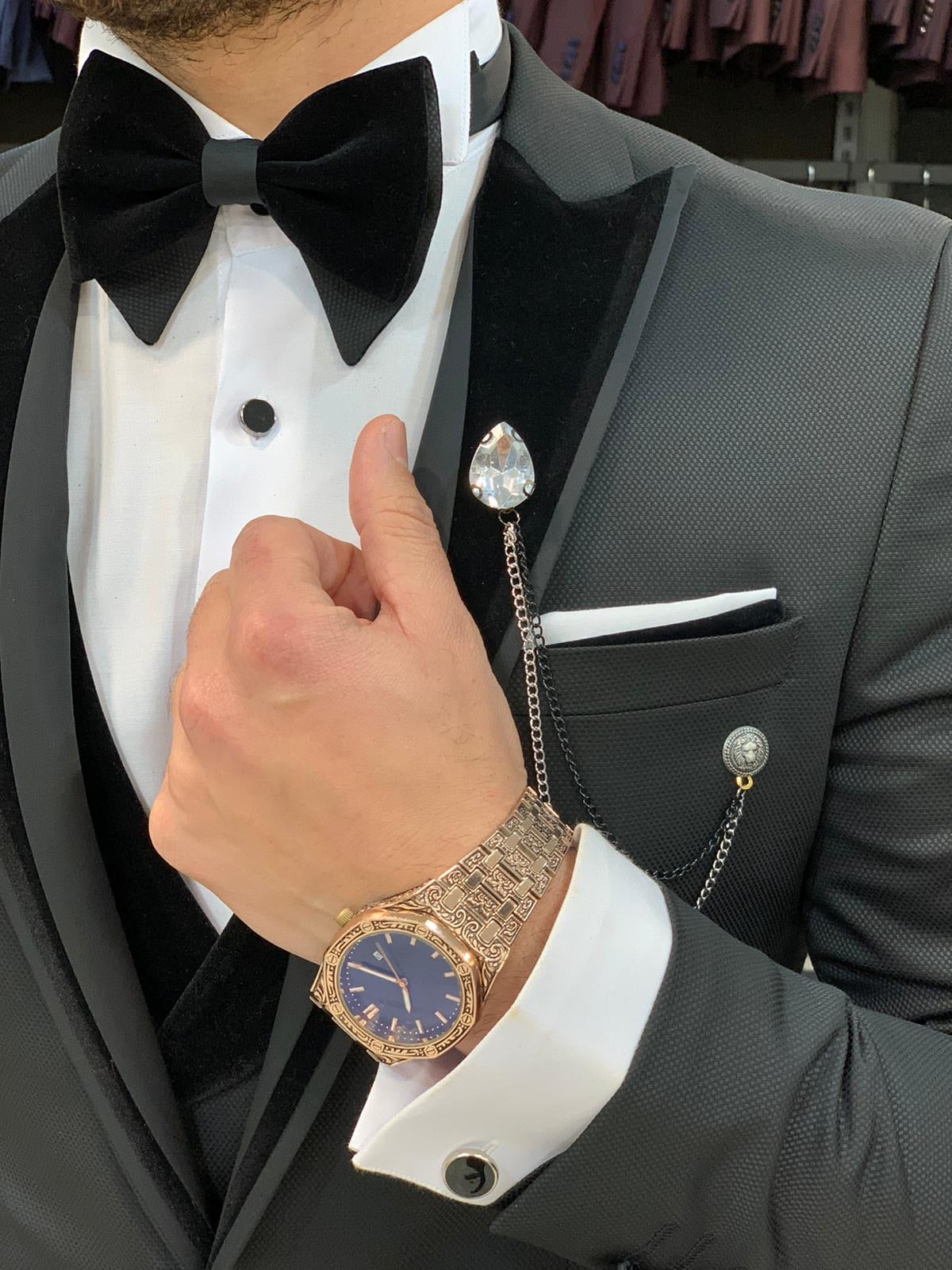 Catani Velvet Black Slim Fit Tuxedo #5-baagr.myshopify.com-1-BOJONI