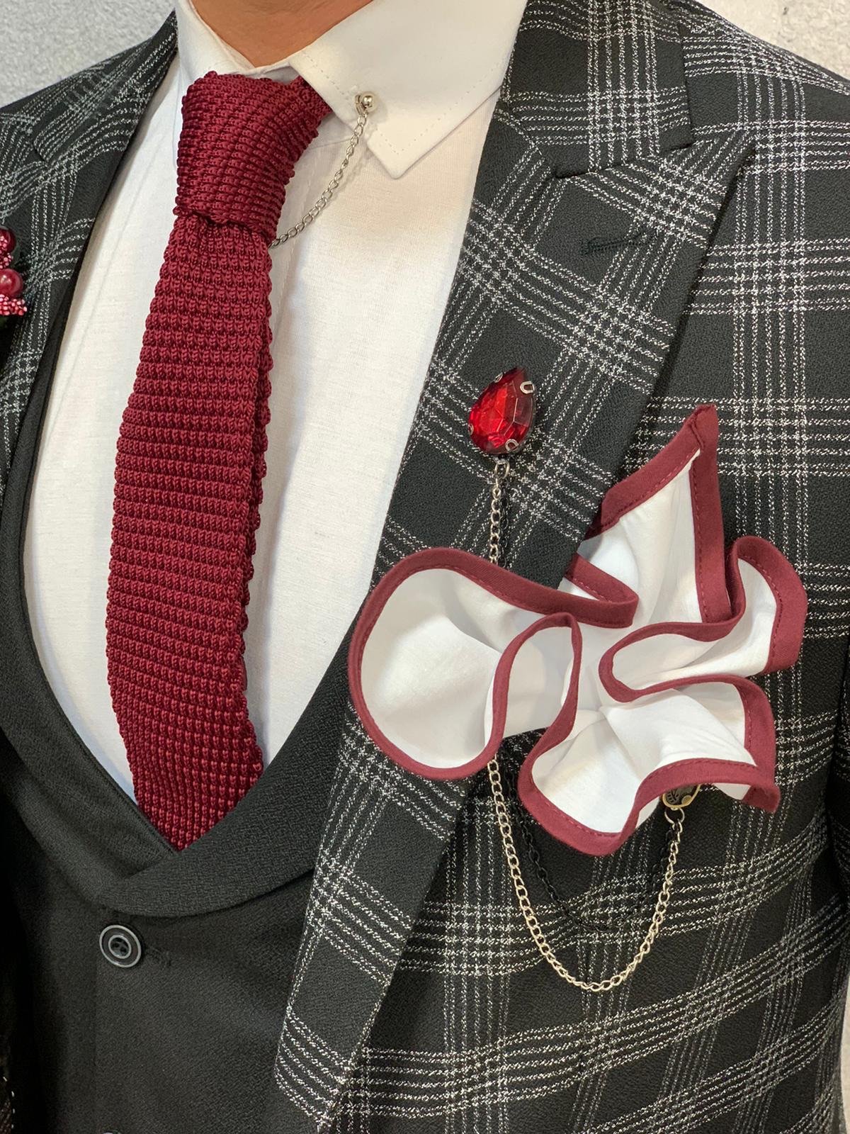 Chris Black Slim Fit Plaid Wool Suit-baagr.myshopify.com-1-BOJONI