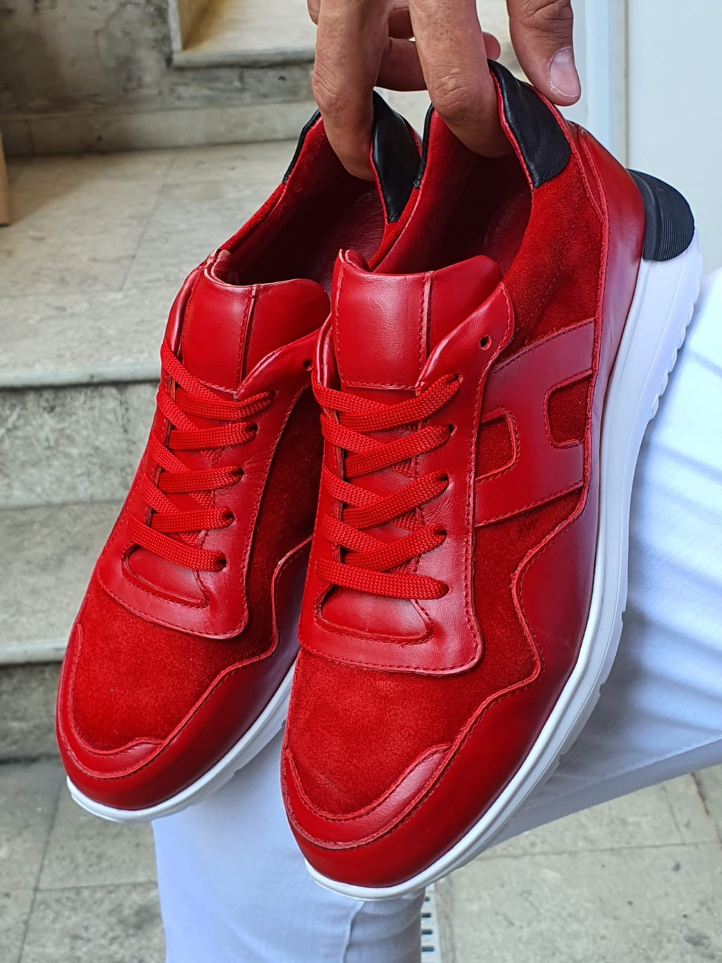 Henderson Red Mid-Top Sneakers-baagr.myshopify.com-shoes2-BOJONI