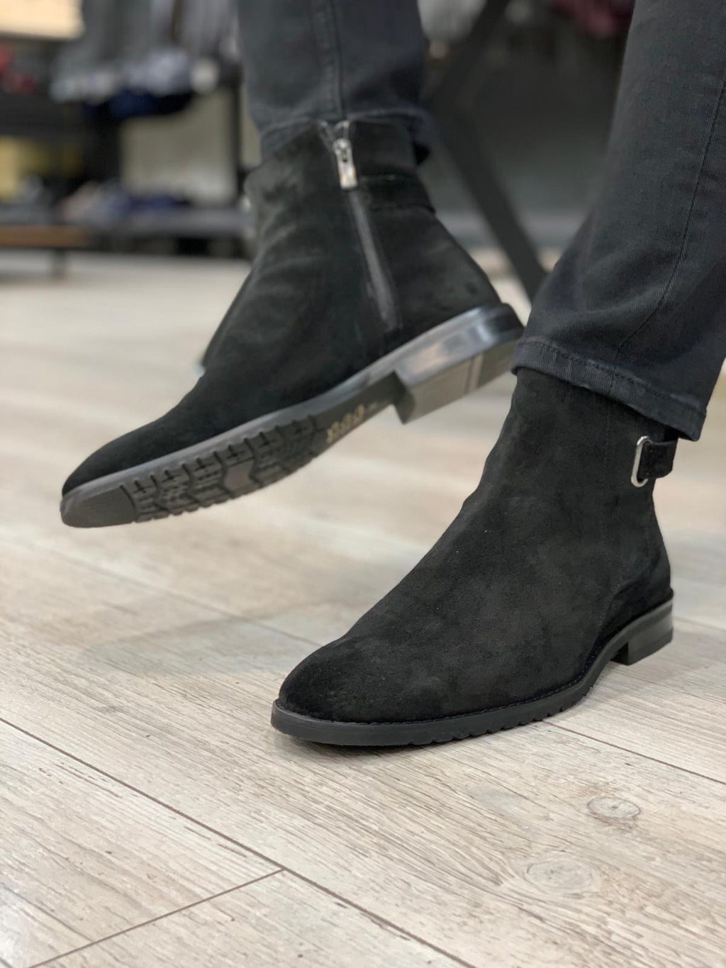 Suade Leather Chelsea Boots Black-baagr.myshopify.com-shoes2-BOJONI