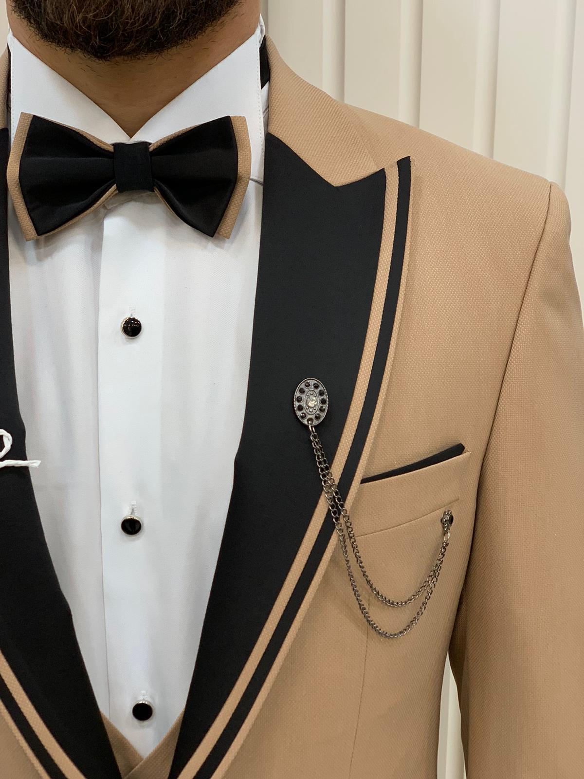 Bojoni Tishko Cream Slim Fit Tuxedo
