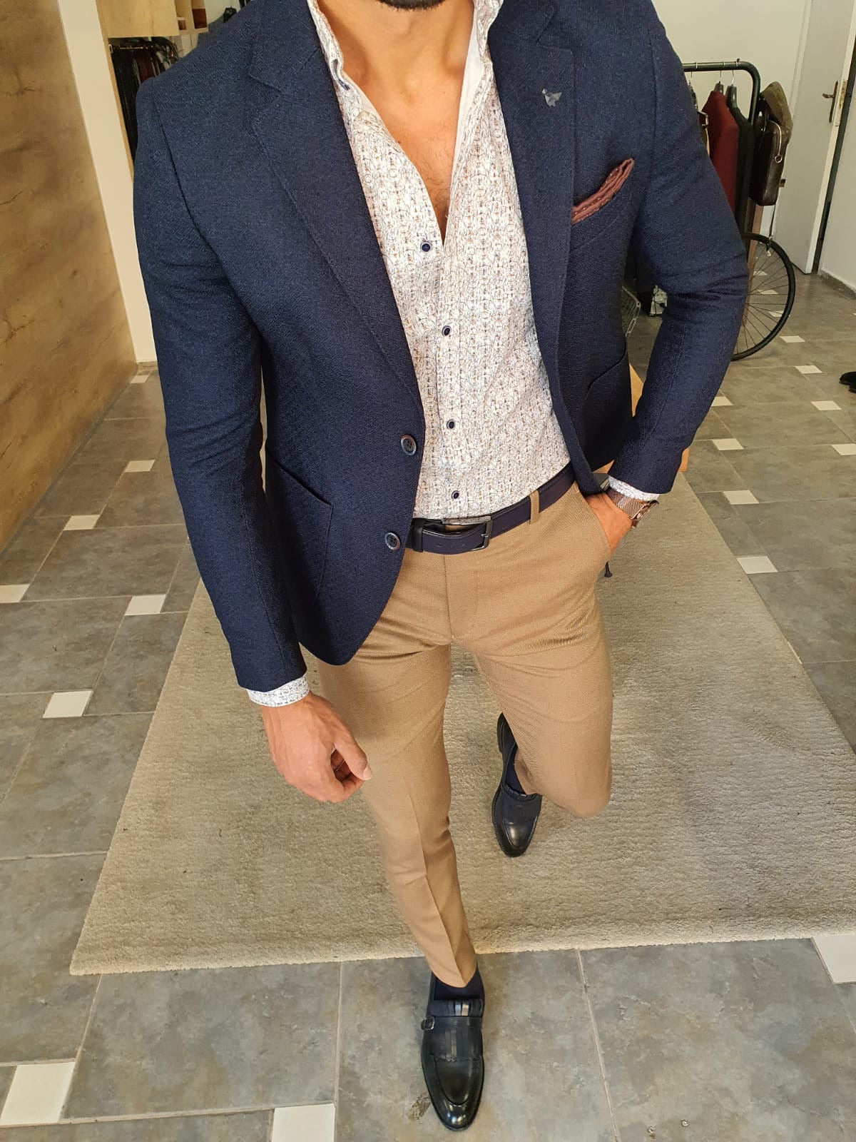 Severi Navy Blue Slim Fit Blazer-baagr.myshopify.com-blazers-BOJONI