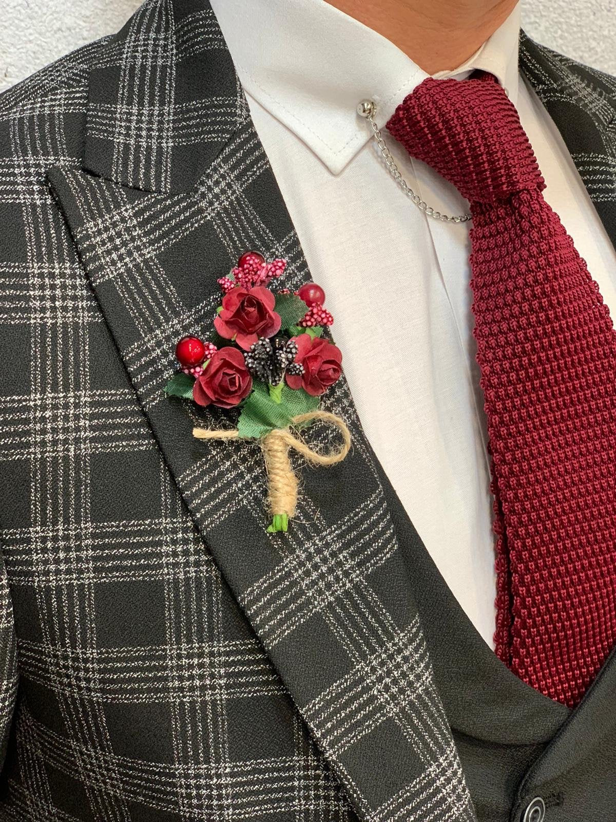 Chris Black Slim Fit Plaid Wool Suit-baagr.myshopify.com-1-BOJONI