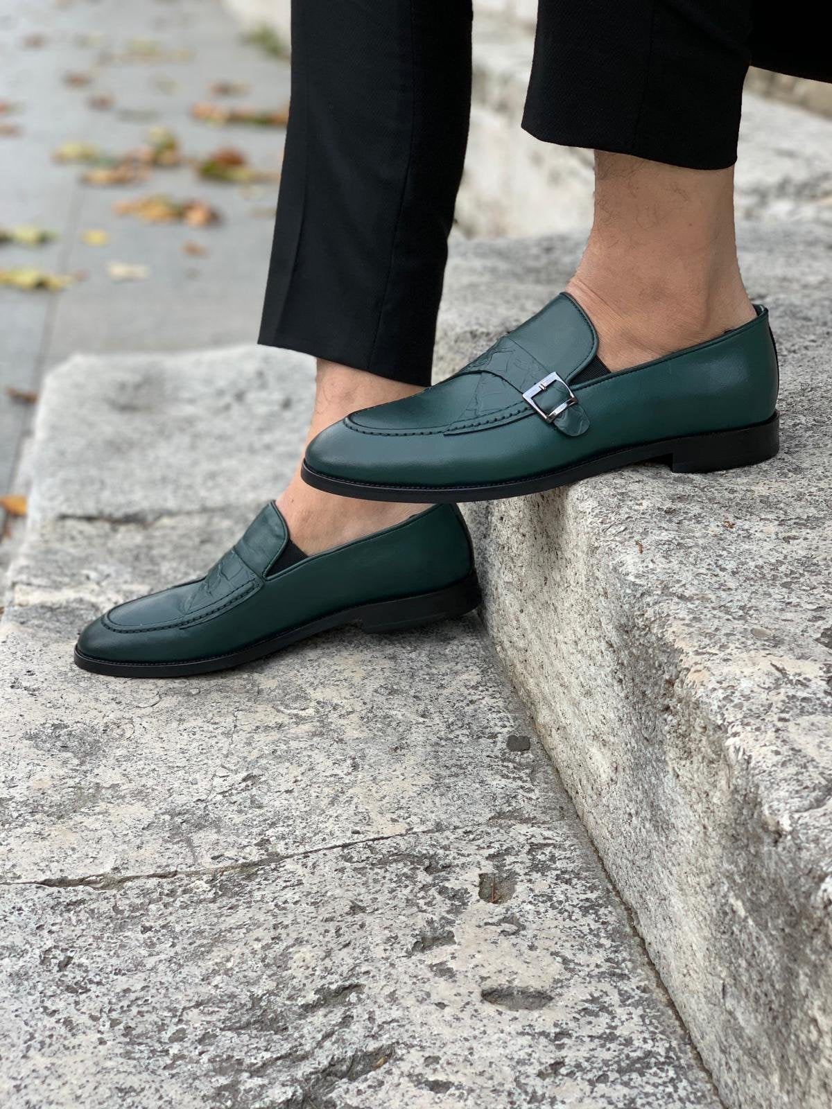 Stanoss Green Buckle Shoes-baagr.myshopify.com-shoes2-BOJONI