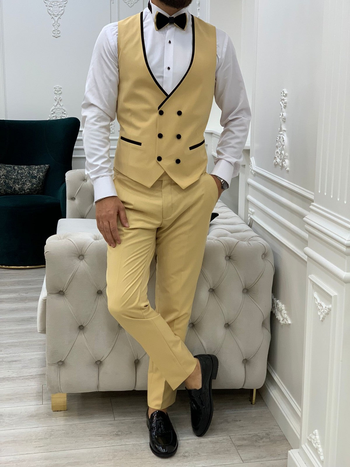 Antonio Yellow Slim Fit Limited Tuxedo