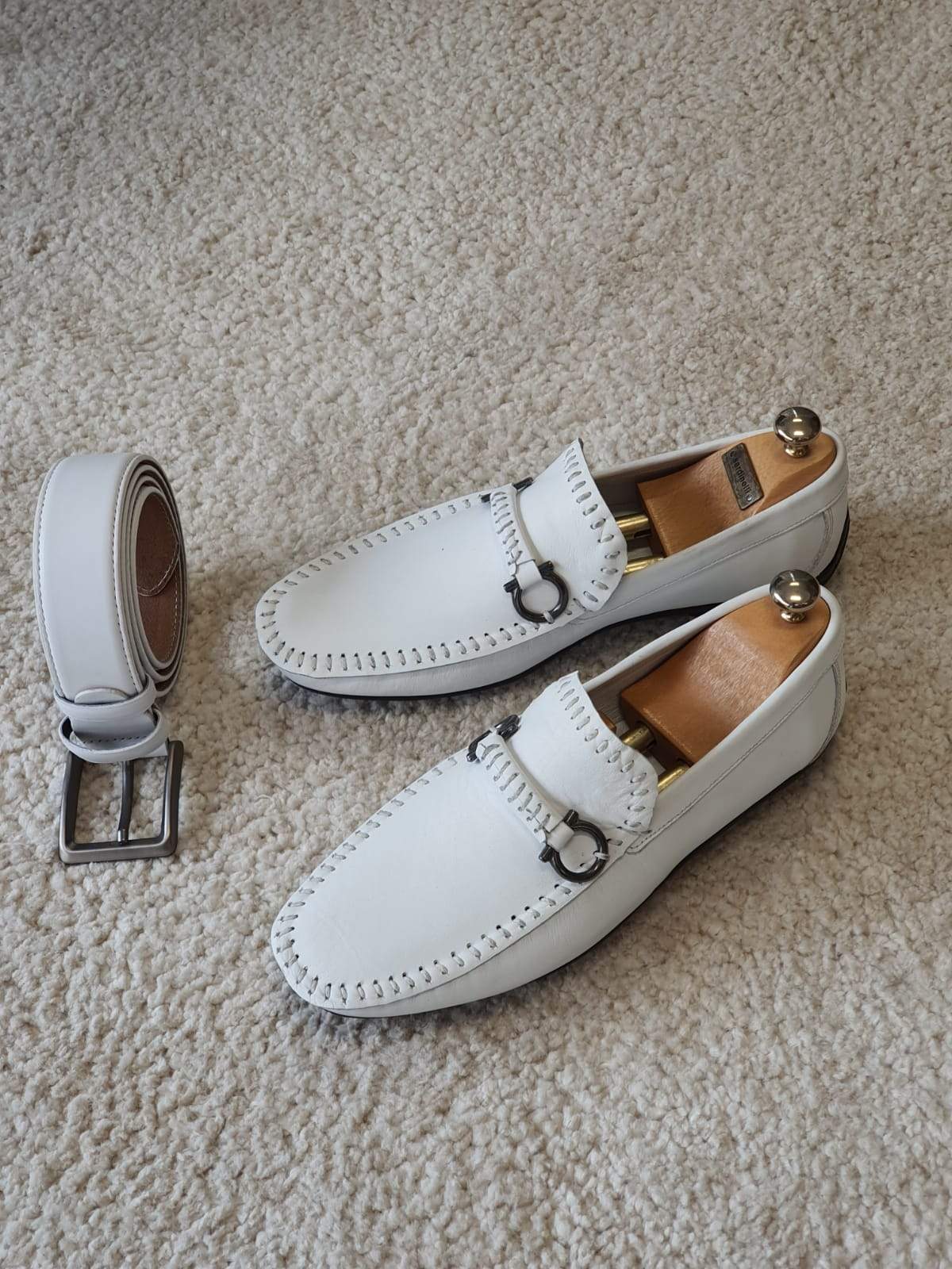 Antonio White Slip On Bit Loafers-baagr.myshopify.com-shoes2-brabion