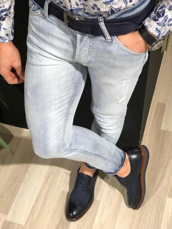 Heritage Ripped Blue Jeans-baagr.myshopify.com-Pants-BOJONI