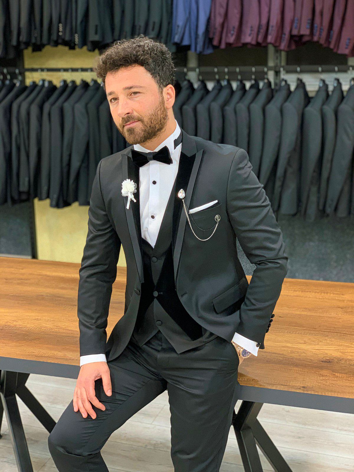 Ventura Black Velvet Slim Fit  Tuxedo-baagr.myshopify.com-1-BOJONI