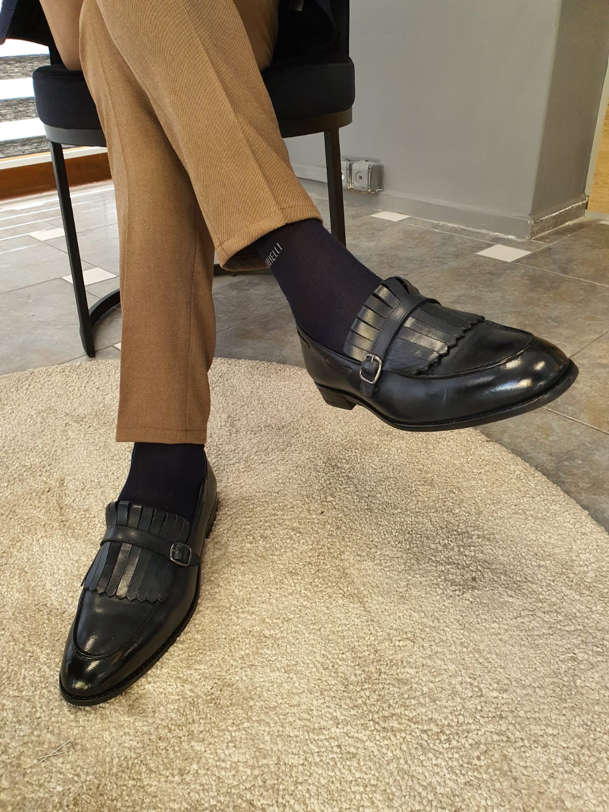 Severi  Dark Blue Kilt Loafers-baagr.myshopify.com-shoes2-BOJONI