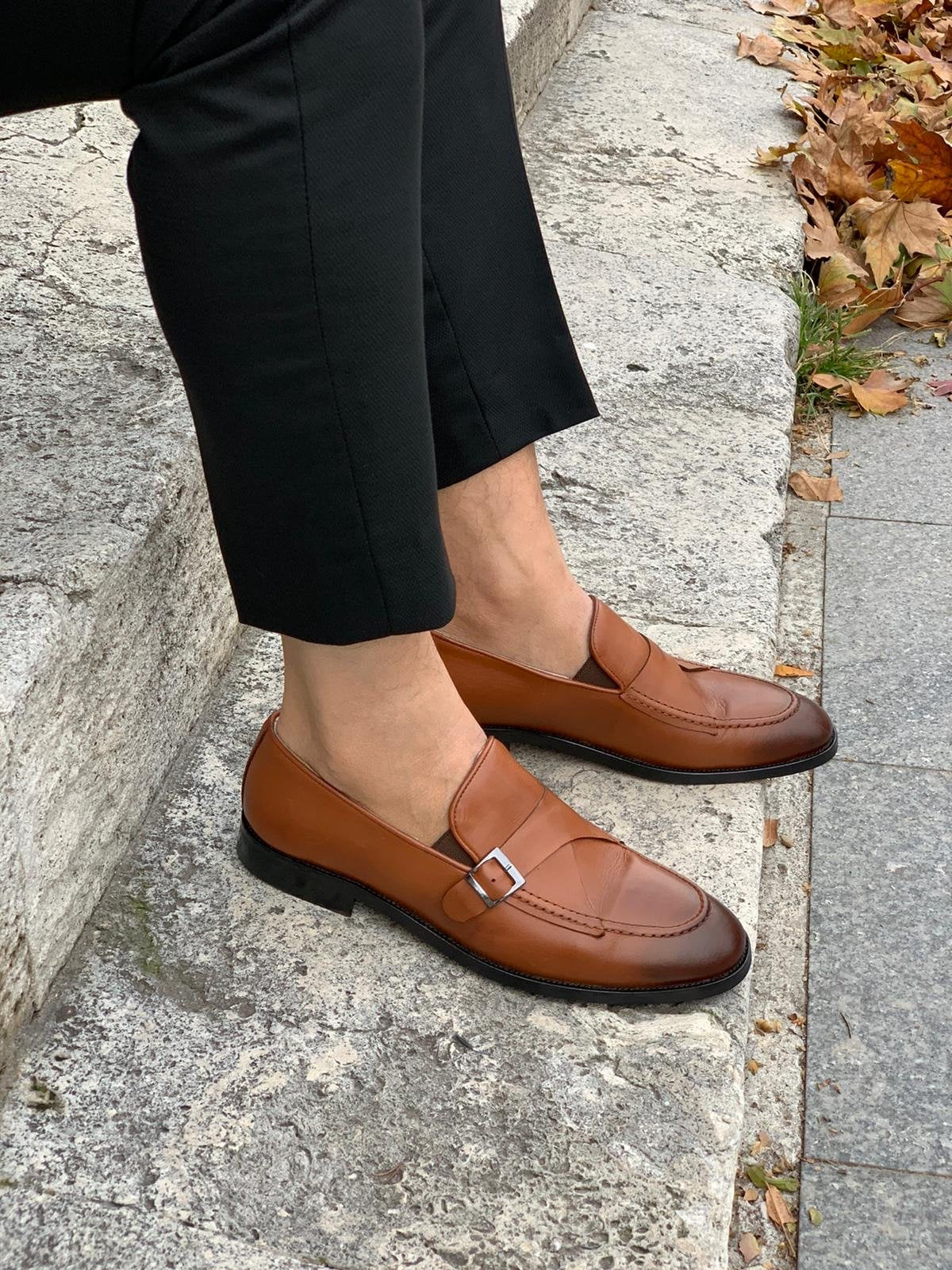 Stanoss Tan Buckle Shoes-baagr.myshopify.com-shoes2-BOJONI