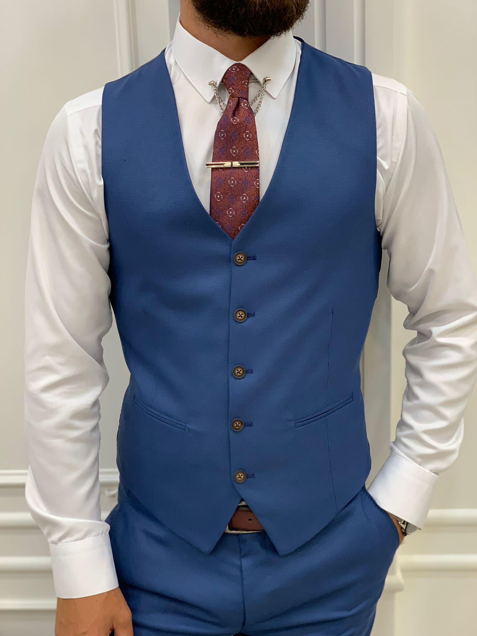 Argeli Blue Plaid Slim Fit Suit-baagr.myshopify.com-1-BOJONI