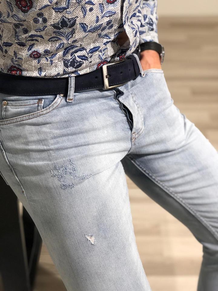 Heritage Ripped Blue Jeans-baagr.myshopify.com-Pants-BOJONI