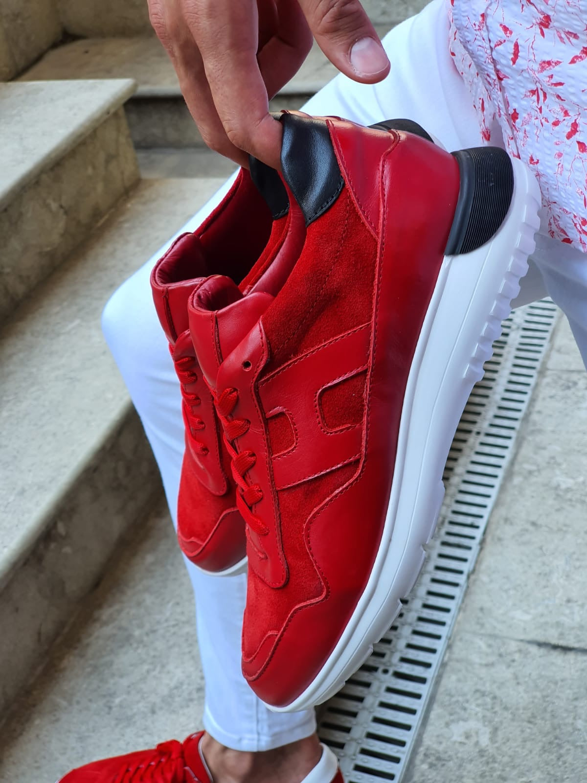 Henderson Red Mid-Top Sneakers-baagr.myshopify.com-shoes2-BOJONI