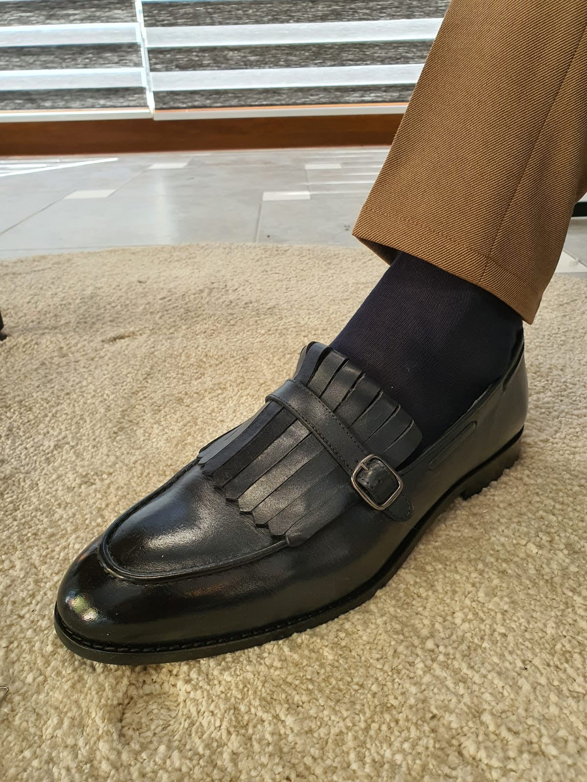 Severi  Dark Blue Kilt Loafers-baagr.myshopify.com-shoes2-BOJONI