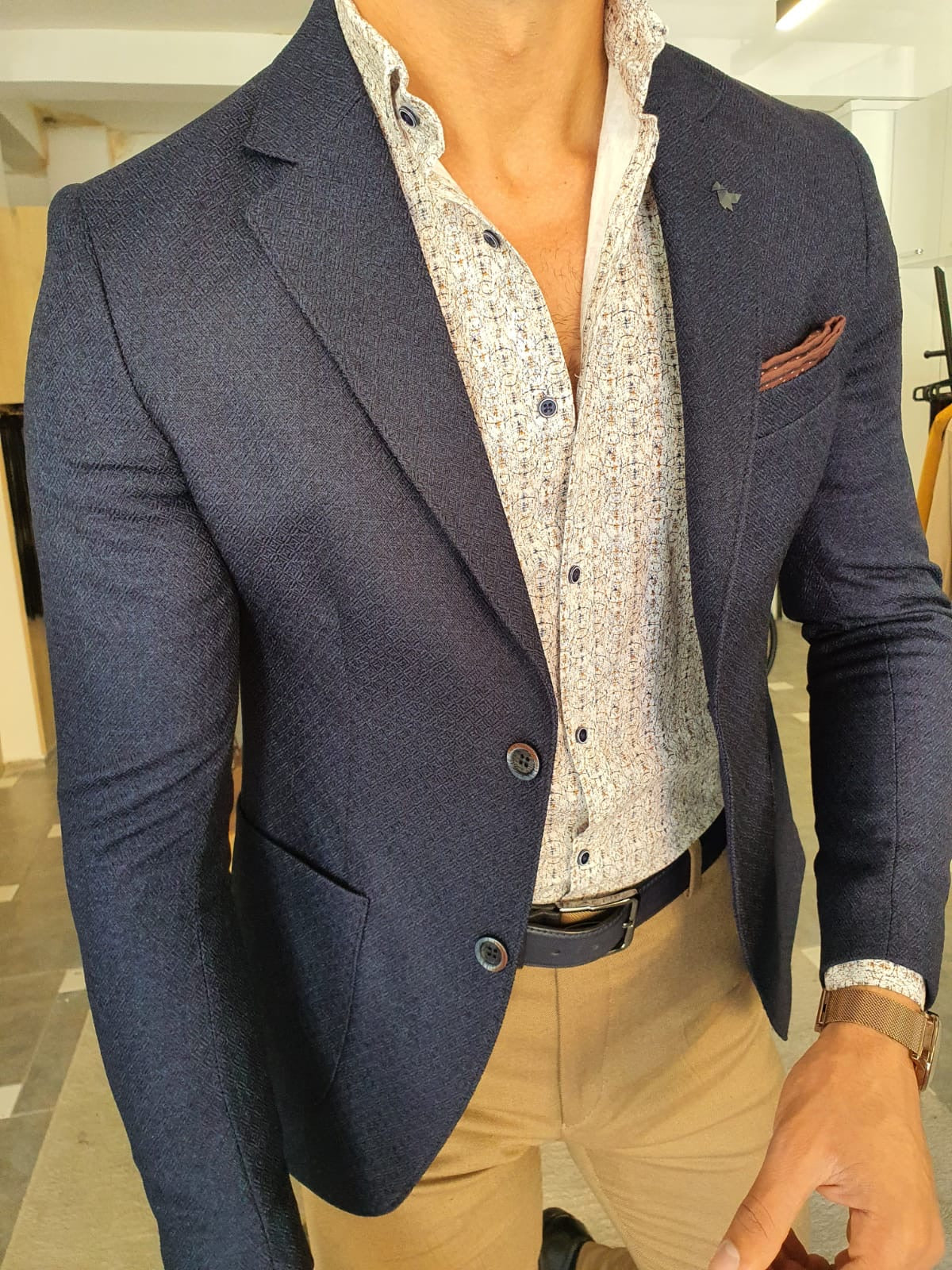 Severi Navy Blue Slim Fit Blazer-baagr.myshopify.com-blazers-BOJONI