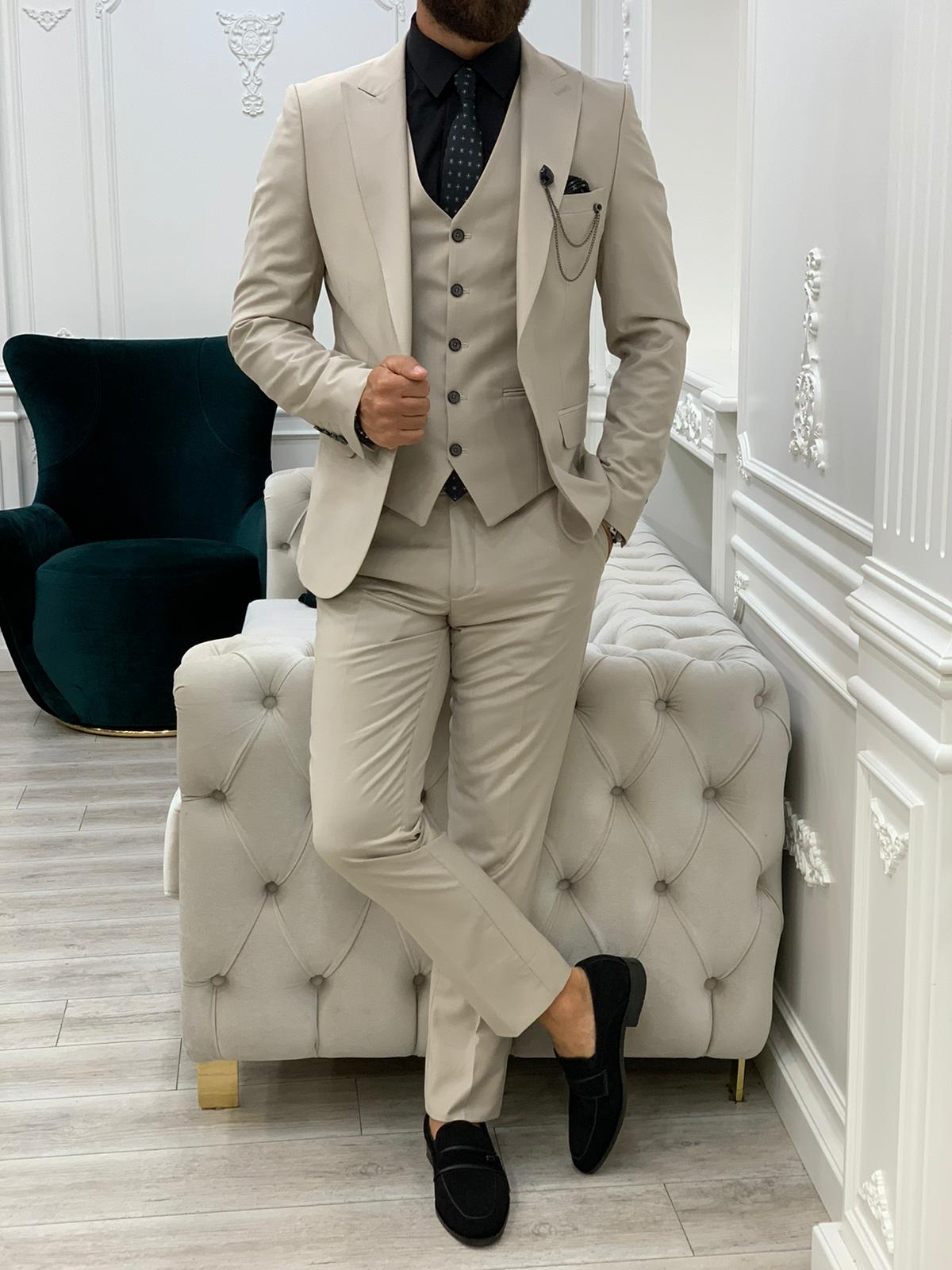 Boston Beige Slim Fit Suit-baagr.myshopify.com-1-BOJONI