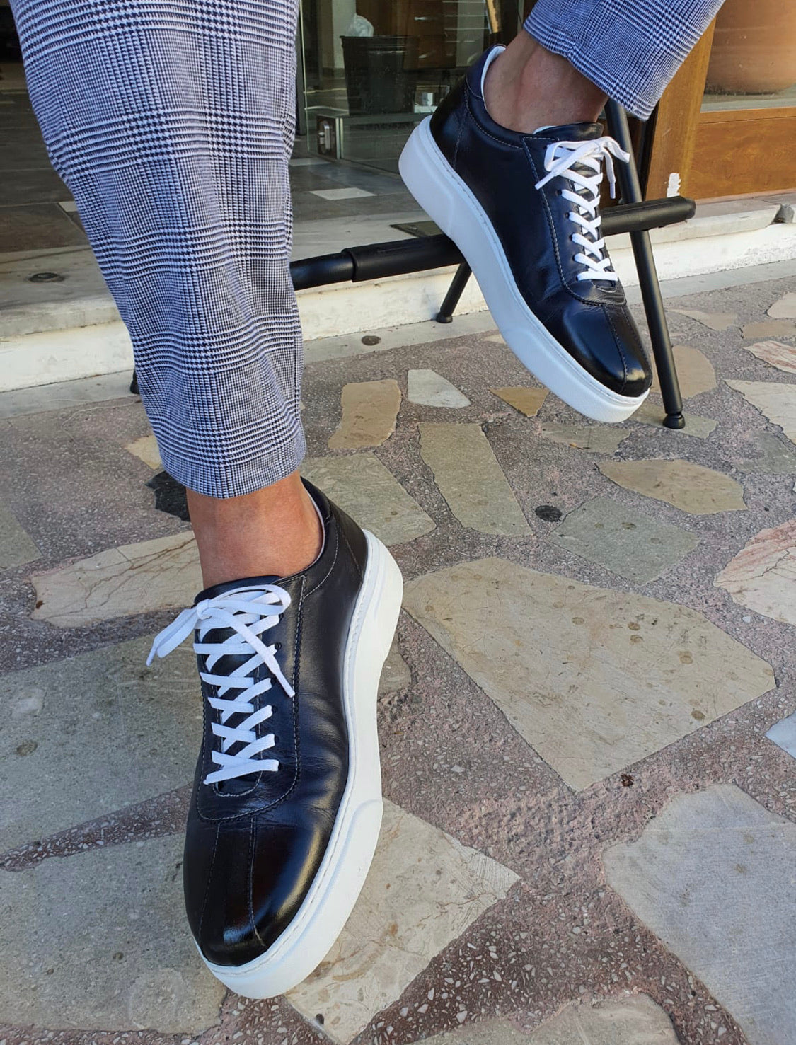 Patroni Navy Blue Mid-Top Sneakers-baagr.myshopify.com-shoes2-brabion