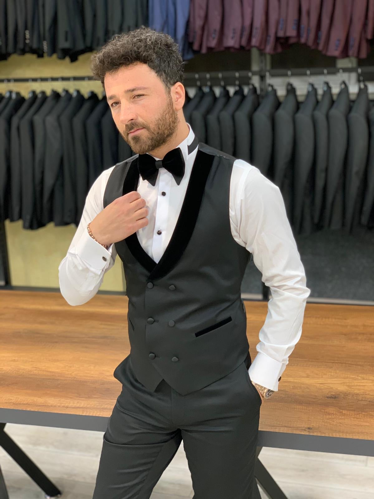 Catani Velvet Black Slim Fit Tuxedo #5-baagr.myshopify.com-1-BOJONI