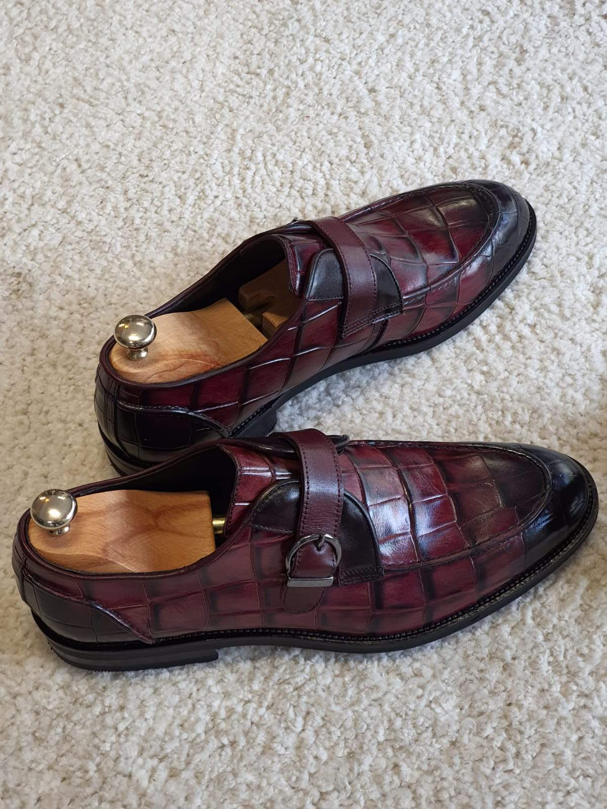 Antonio Burgundy Buckle Loafers-baagr.myshopify.com-shoes2-brabion