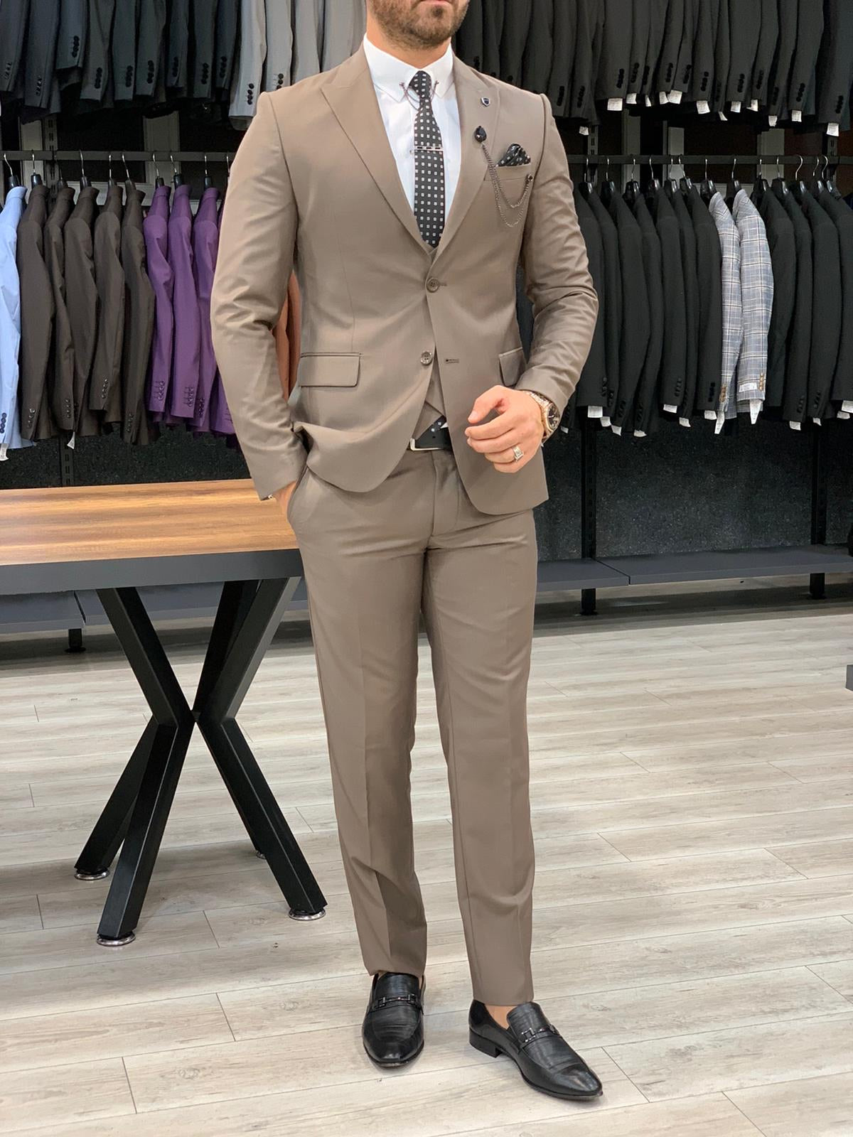 Verona Coffee Slim Fit Wool Suit-baagr.myshopify.com-1-BOJONI