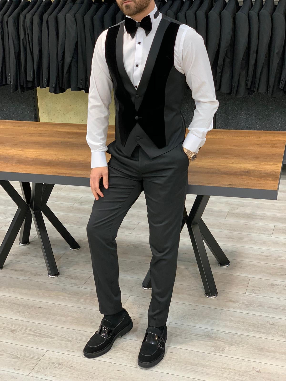 Catani Velvet Black Slim Fit Tuxedo #4-baagr.myshopify.com-1-BOJONI