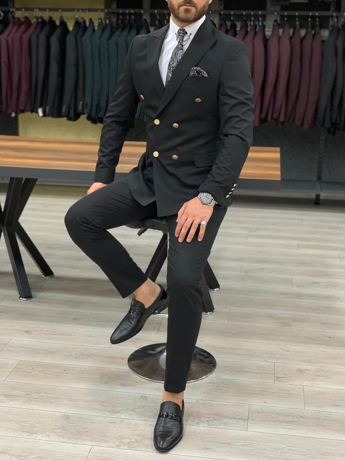 Crystal Double Breasted Black Suit-baagr.myshopify.com-1-BOJONI