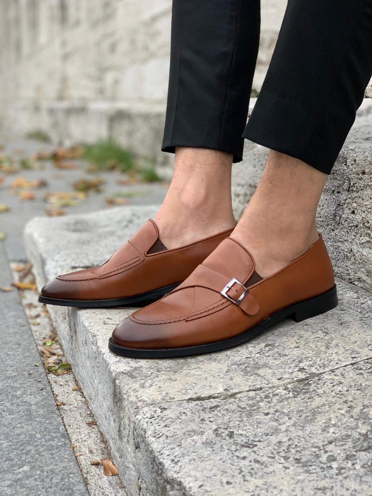 Stanoss Tan Buckle Shoes-baagr.myshopify.com-shoes2-BOJONI