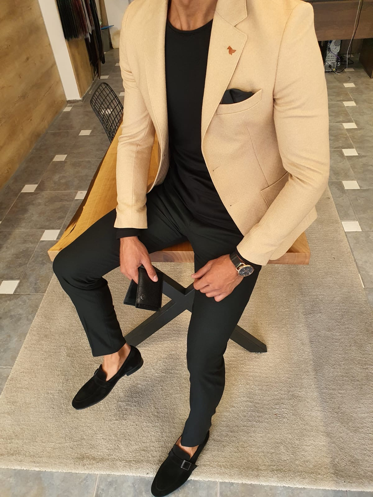 Forenzax Beige Slim Fit Blazer-baagr.myshopify.com-blazers-BOJONI