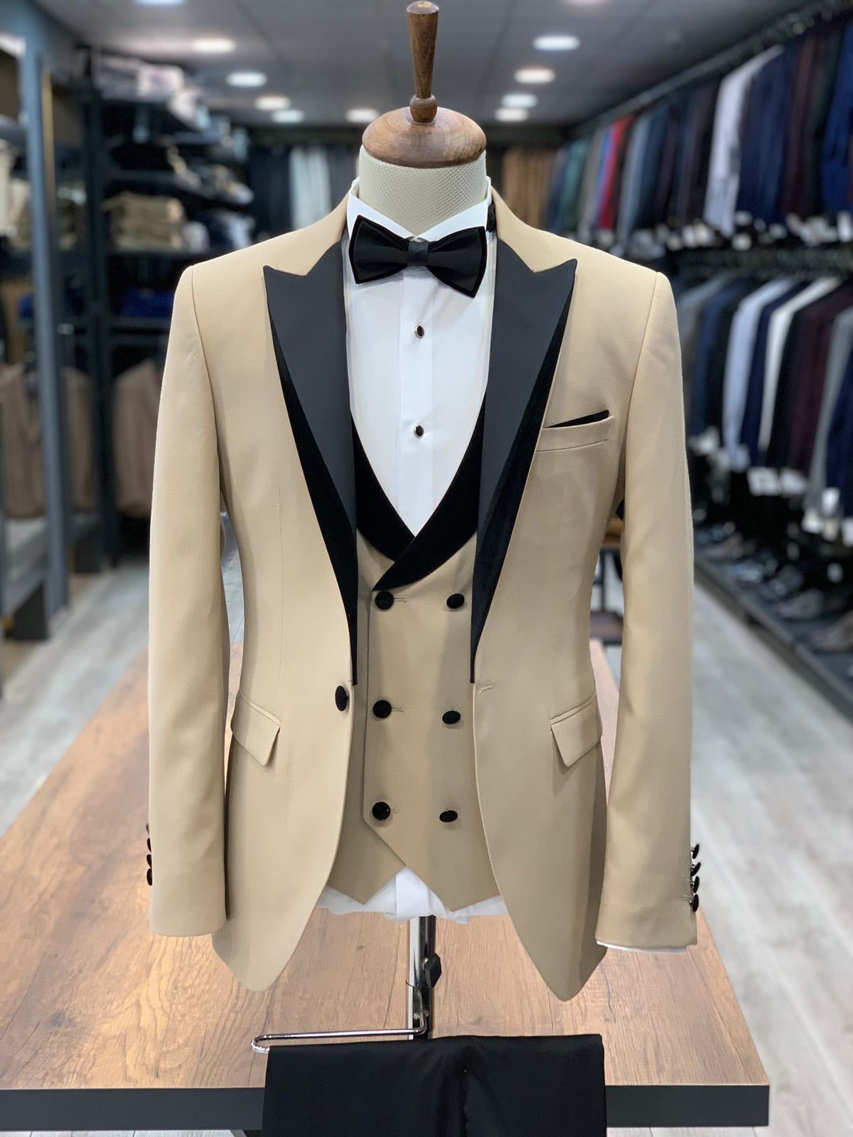 Partoni Royal Gold Slim Fit Tuxedo-baagr.myshopify.com-1-BOJONI